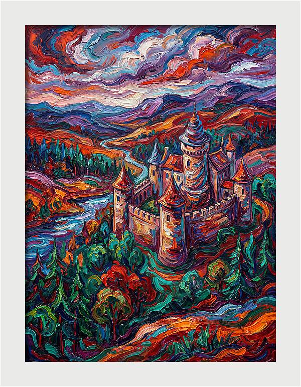Majestic Castle Amidst Vibrant Landscape