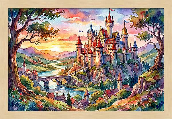 Majestic Castle At Sunset