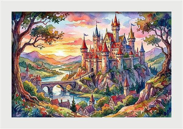 Majestic Castle At Sunset