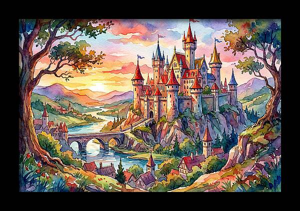 Majestic Castle At Sunset