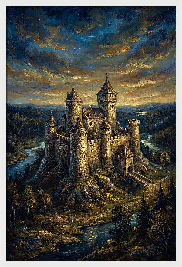 Majestic Castle Overlooking The Valley