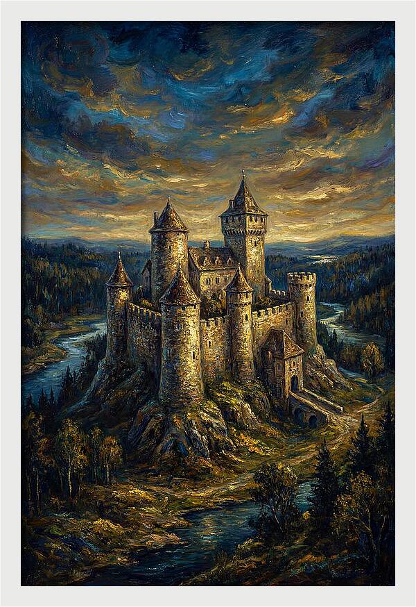Majestic Castle Overlooking The Valley