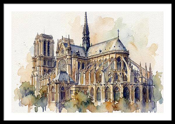 Majestic Cathedral Watercolor