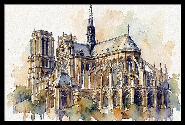 Majestic Cathedral Watercolor