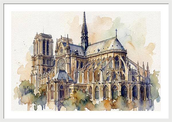 Majestic Cathedral Watercolor
