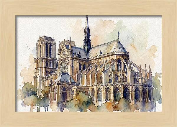 Majestic Cathedral Watercolor