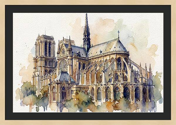 Majestic Cathedral Watercolor