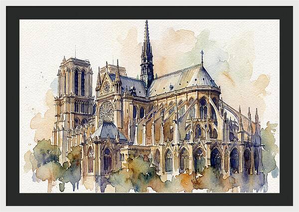 Majestic Cathedral Watercolor