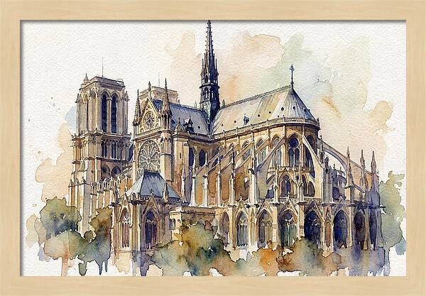 Majestic Cathedral Watercolor