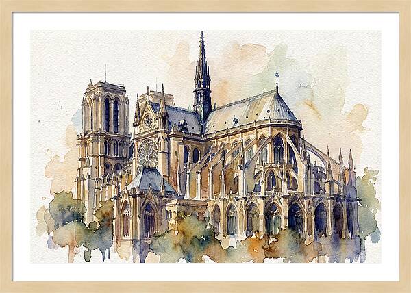 Majestic Cathedral Watercolor