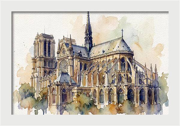Majestic Cathedral Watercolor