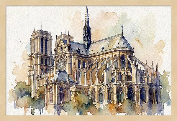 Majestic Cathedral Watercolor