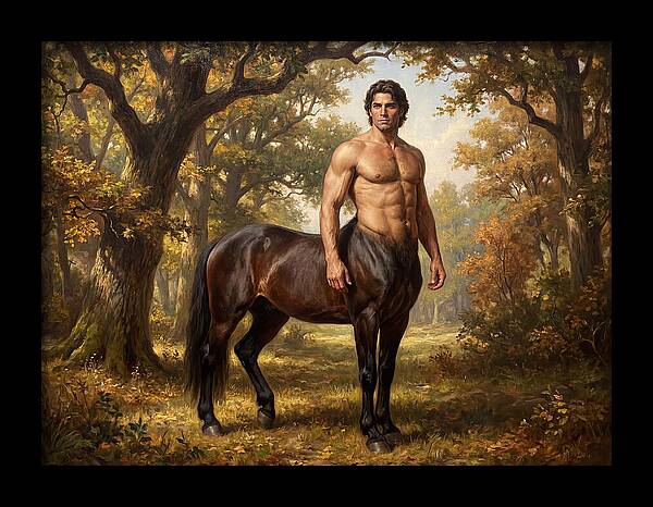 Majestic Centaur In Autumn Forest