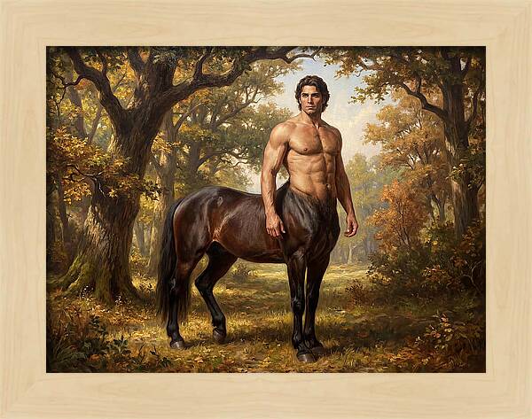 Majestic Centaur In Autumn Forest