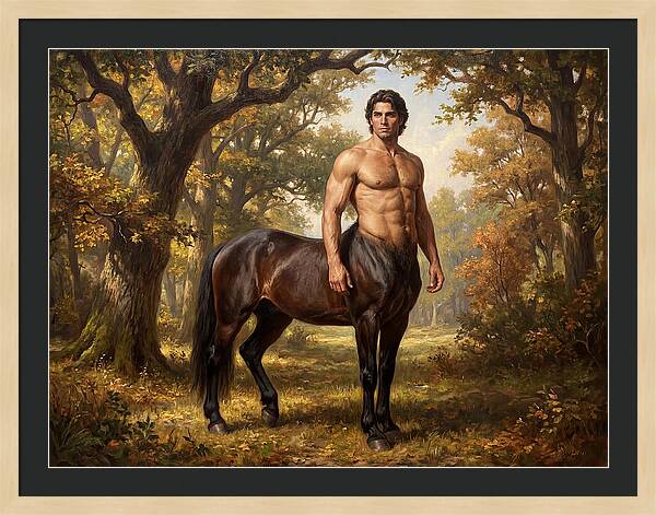Majestic Centaur In Autumn Forest