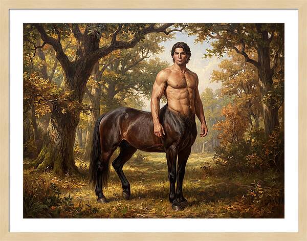 Majestic Centaur In Autumn Forest