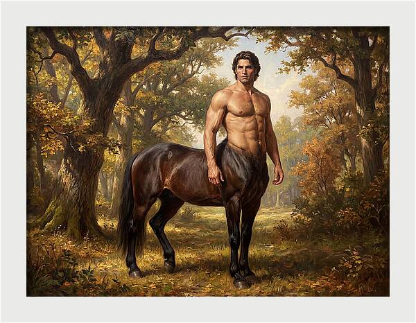 Majestic Centaur In Autumn Forest