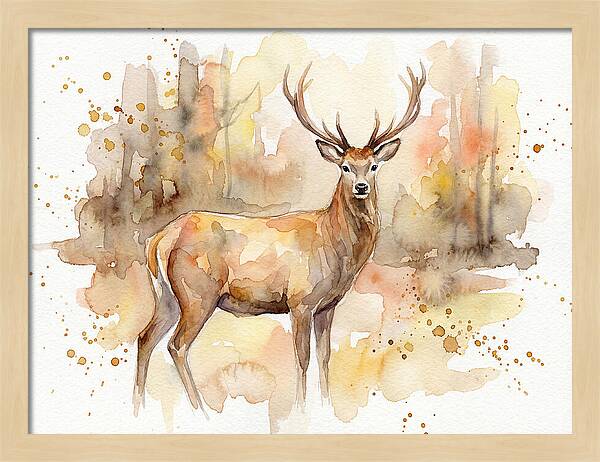 Majestic Deer In Watercolor
