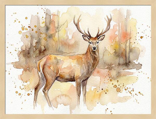 Majestic Deer In Watercolor