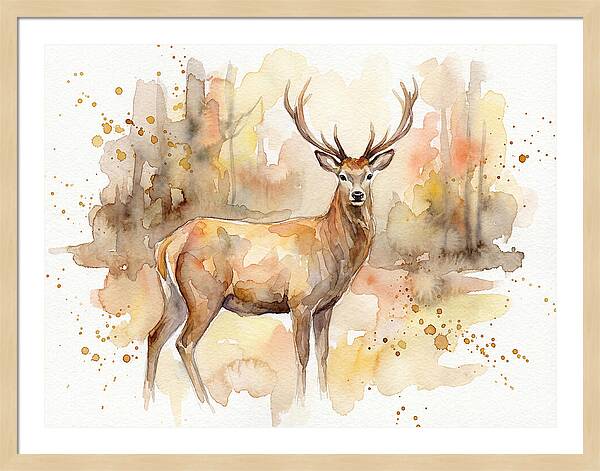 Majestic Deer In Watercolor