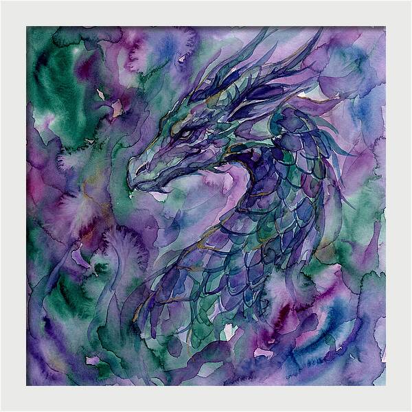 Majestic Dragon In Watercolor