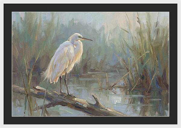 Majestic Egret In Serenity