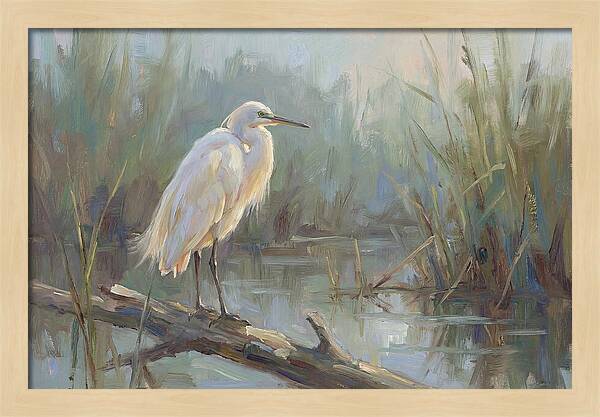 Majestic Egret In Serenity