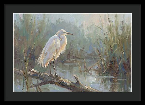 Majestic Egret In Serenity