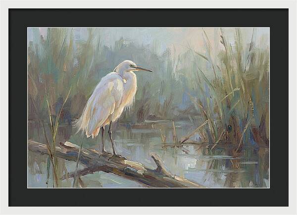 Majestic Egret In Serenity
