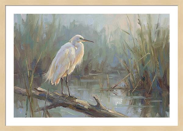 Majestic Egret In Serenity