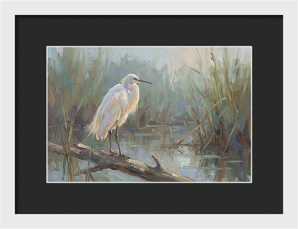 Majestic Egret In Serenity