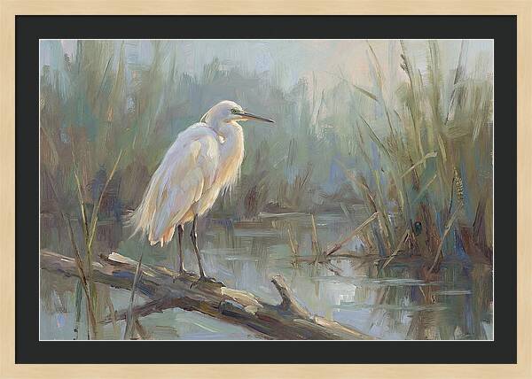 Majestic Egret In Serenity