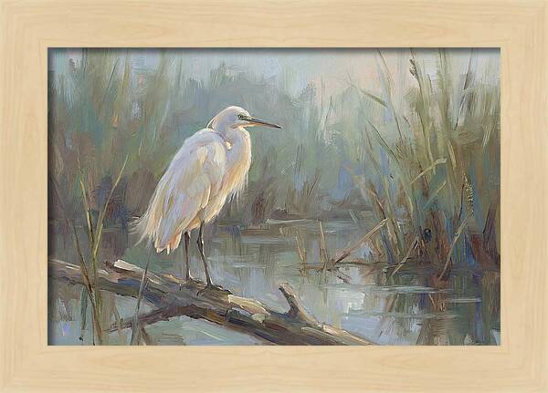 Majestic Egret In Serenity