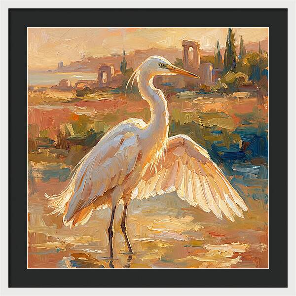 Majestic Egret In The Mediterranean