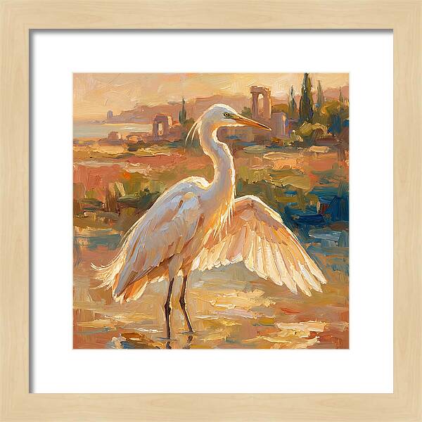 Majestic Egret In The Mediterranean