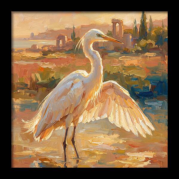 Majestic Egret In The Mediterranean