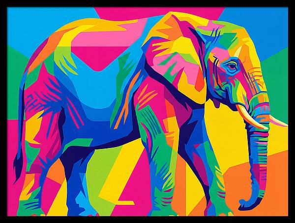 Majestic Elephant In Bold Hues