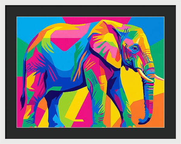 Majestic Elephant In Bold Hues