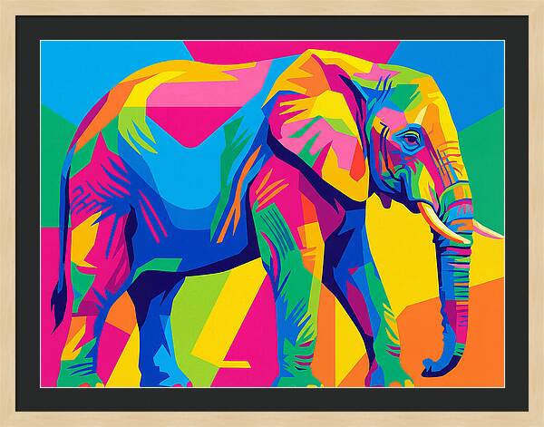 Majestic Elephant In Bold Hues