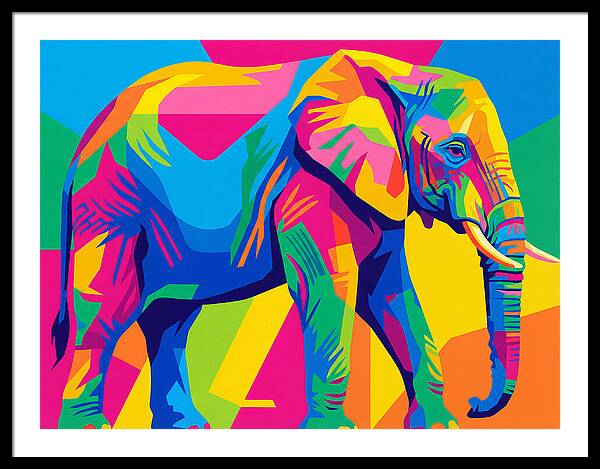 Majestic Elephant In Bold Hues