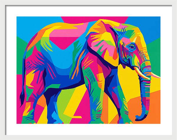 Majestic Elephant In Bold Hues