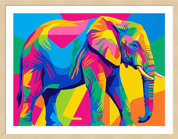Majestic Elephant In Bold Hues