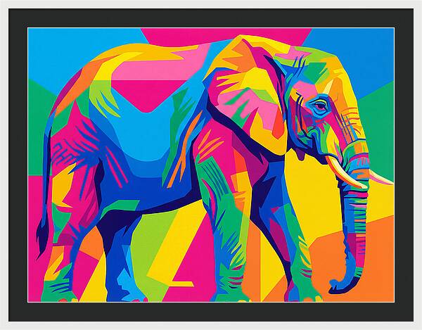 Majestic Elephant In Bold Hues
