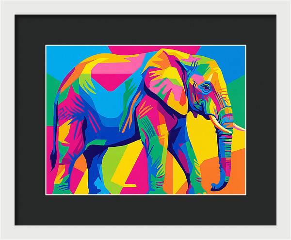 Majestic Elephant In Bold Hues