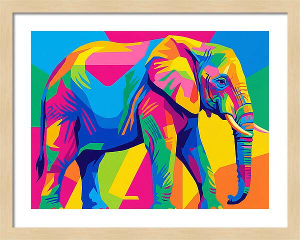 Majestic Elephant In Bold Hues