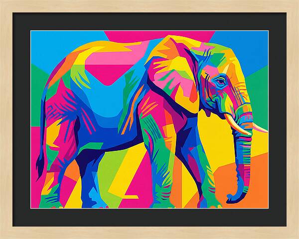 Majestic Elephant In Bold Hues