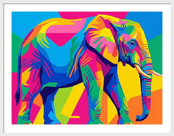 Majestic Elephant In Bold Hues