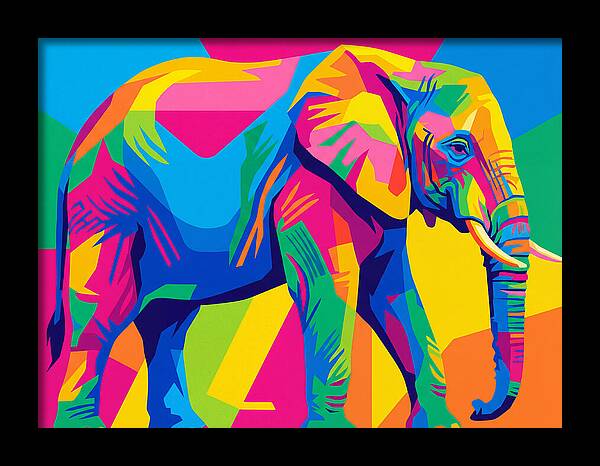 Majestic Elephant In Bold Hues