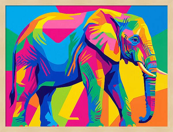 Majestic Elephant In Bold Hues