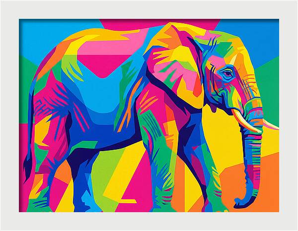 Majestic Elephant In Bold Hues